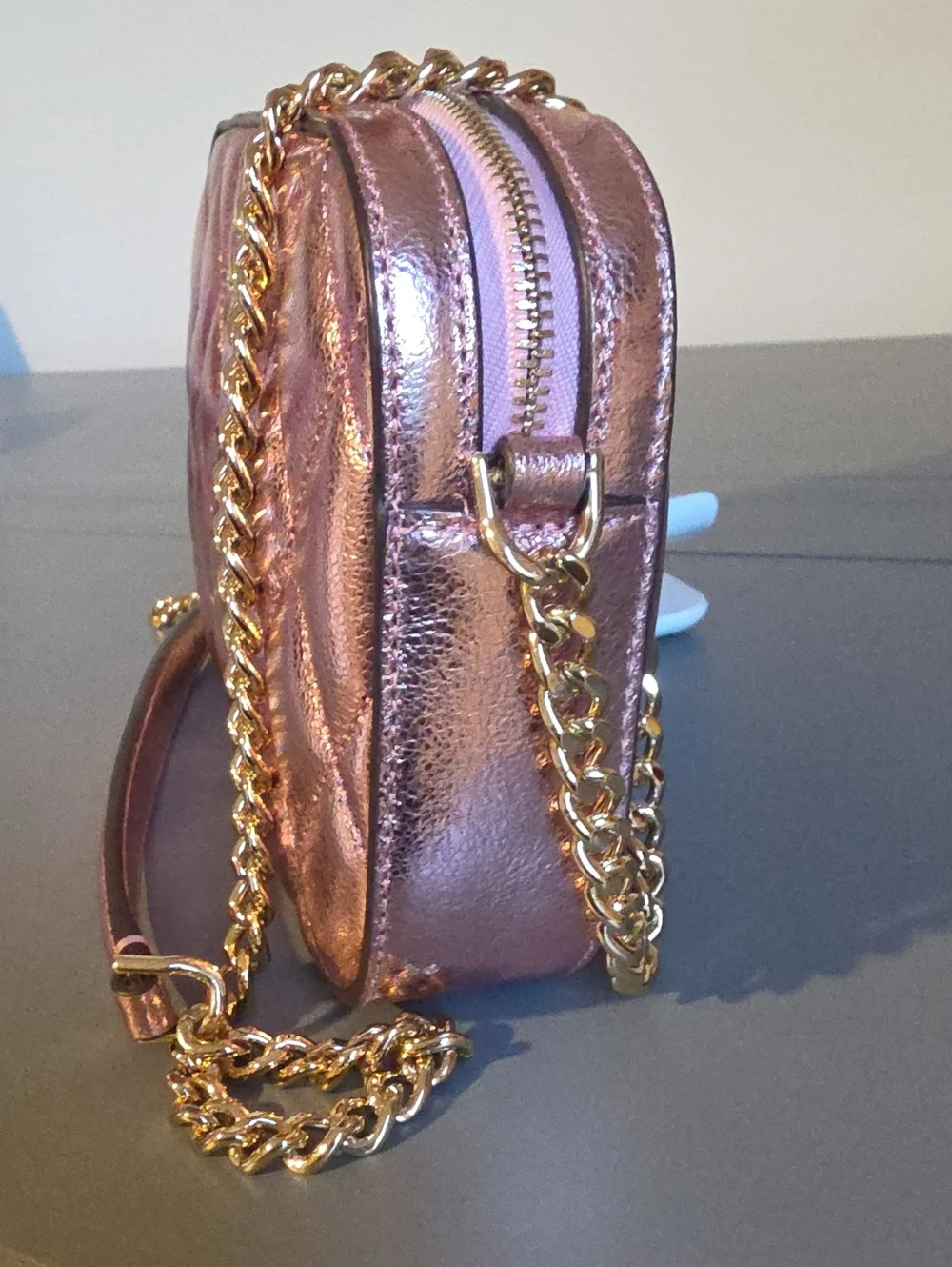 KATE SPADE NEW YORK NWOT Glimmer Metallic Quilted Crossbody Bag - Rose Gold